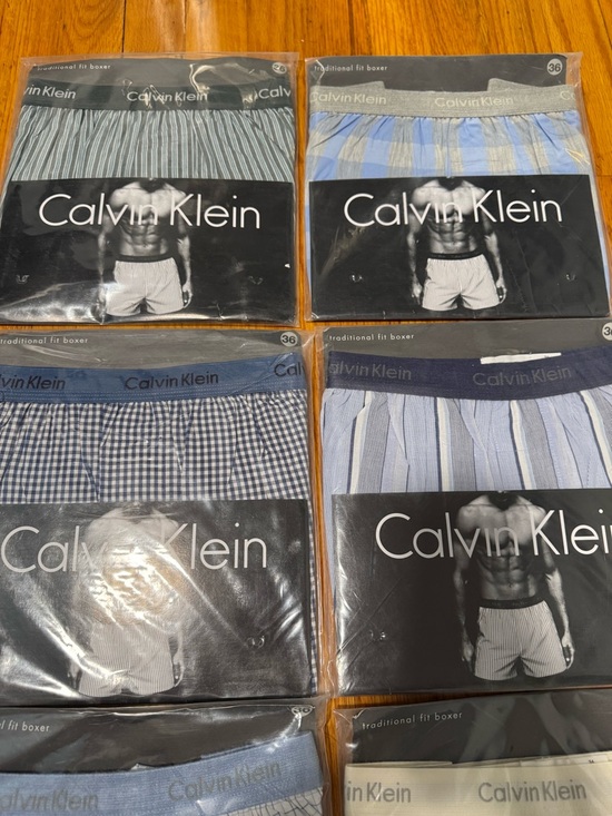 Vtg Lot Of 6 Calvin Klein Traditional Fit Boxer Shorts Cotton Size 36 90's NOS - Picture 3 of 13